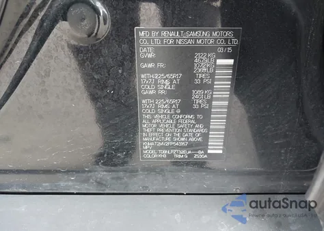 2015 Nissan Rogue S from USA, damaged, VIN KNMAT2MV2FP543167